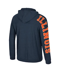Colosseum Men's Navy Illinois Fighting Illini Back in Business Long Sleeve Raglan Hooded T-Shirt