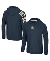 Colosseum Men's Navy Notre Dame Fighting Irish Back Business Long Sleeve Raglan Hooded T-Shirt