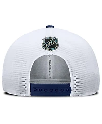 Fanatics Men's Navy/White Florida Panthers Authentic Pro Rink Lockup Adjustable Trucker Hat