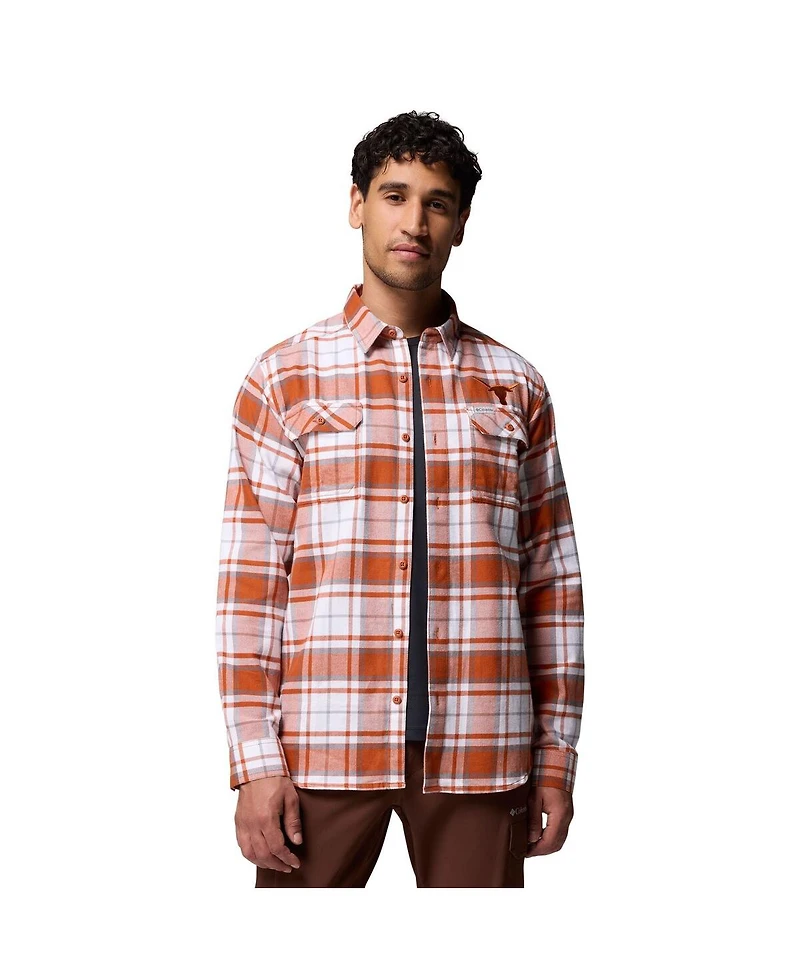 Columbia Men's Texas Orange Longhorns Omni-Wick Flannel Long Sleeve Button-Up Shirt