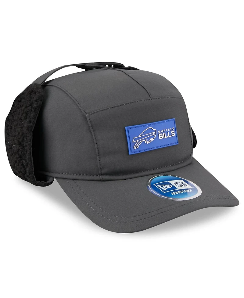 New Era Men's Charcoal Buffalo Bills 2025 Sideline Cold Weather Runner Dog Ear Adjustable Hat