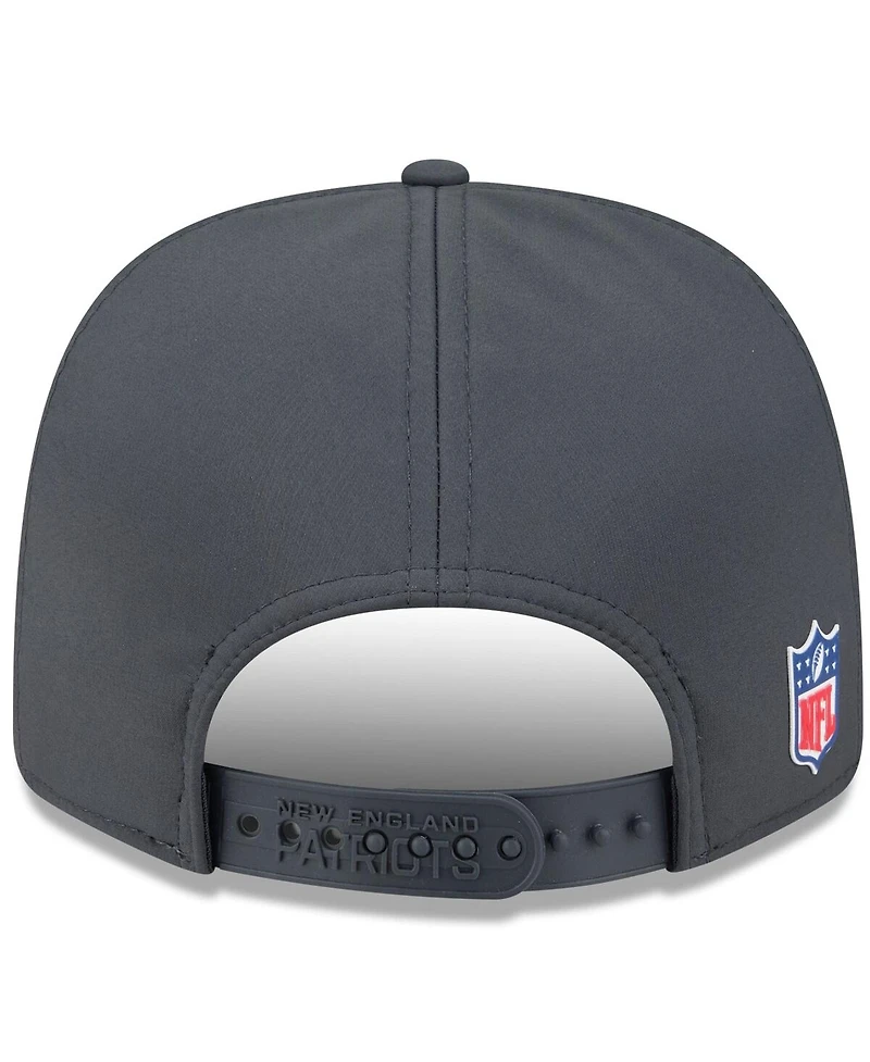 New Era Men's Charcoal New England Patriots 2025 Sideline Cold Weather 9SEVENTY Adjustable Hat