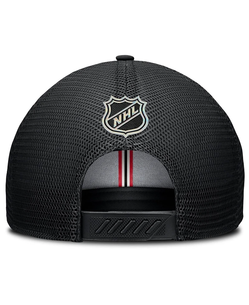 Fanatics Men's Black Chicago Blackhawks Authentic Pro Home Ice Trucker Adjustable Hat