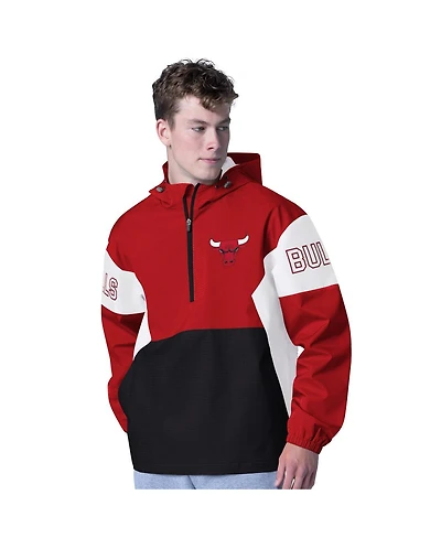 G-iii Sports by Carl Banks Men's Red/Black Chicago Bulls Tailgate Half-Zip Hoodie