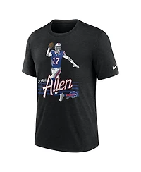Nike Men's Josh Allen Heather Black Buffalo Bills Player Graphic T-Shirt