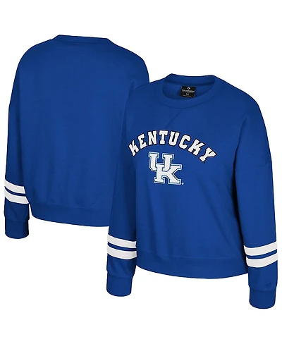 Colosseum Women's Royal Kentucky Wildcats Splashy Crewneck Fleece Sweatshirt