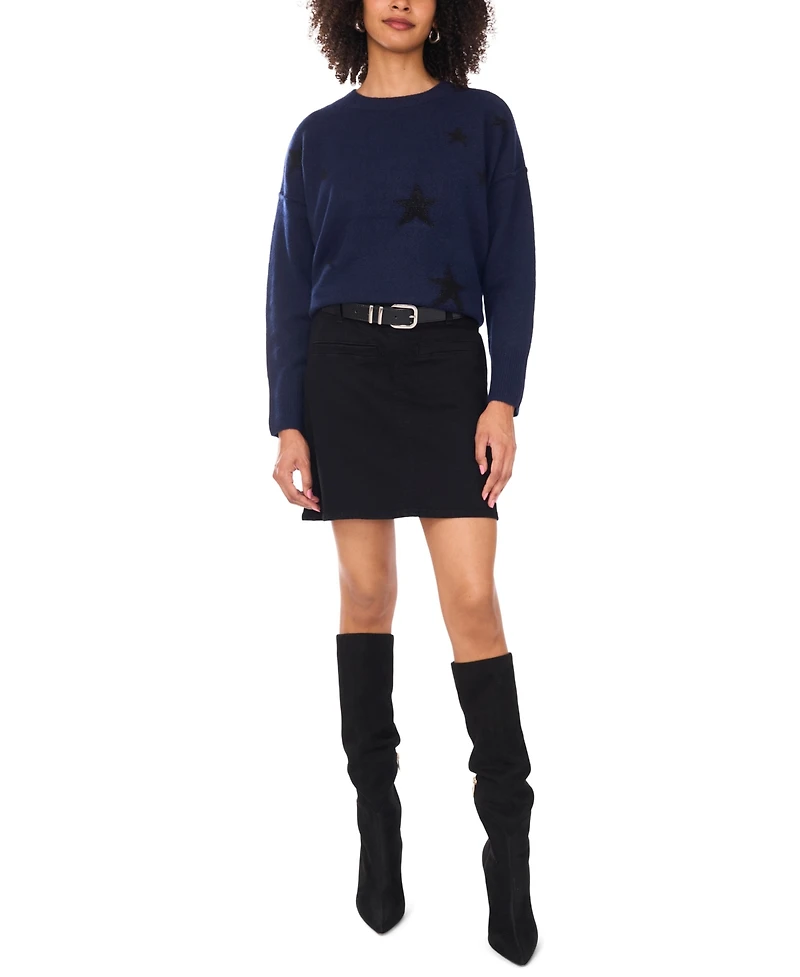 Vince Camuto Women's Crew Neck Long Sleeve Sweater