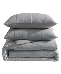 Vera Wang Woven Tucks Jacquard 3-Pc. Duvet Cover Set