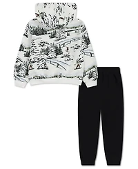 Jordan Boys 4-7 2-Piece Printed Hoodie and Jogger Pants Set