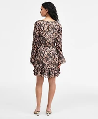 Guess Women's Long-Sleeve Ilenia Pleated Dress