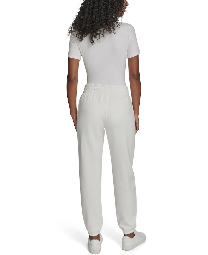 Calvin Klein Women's Flocked Logo Jogger Relaxed Fit Sweatpants