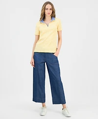 Nautica Women's Cotton Double-Collar Polo T-Shirt