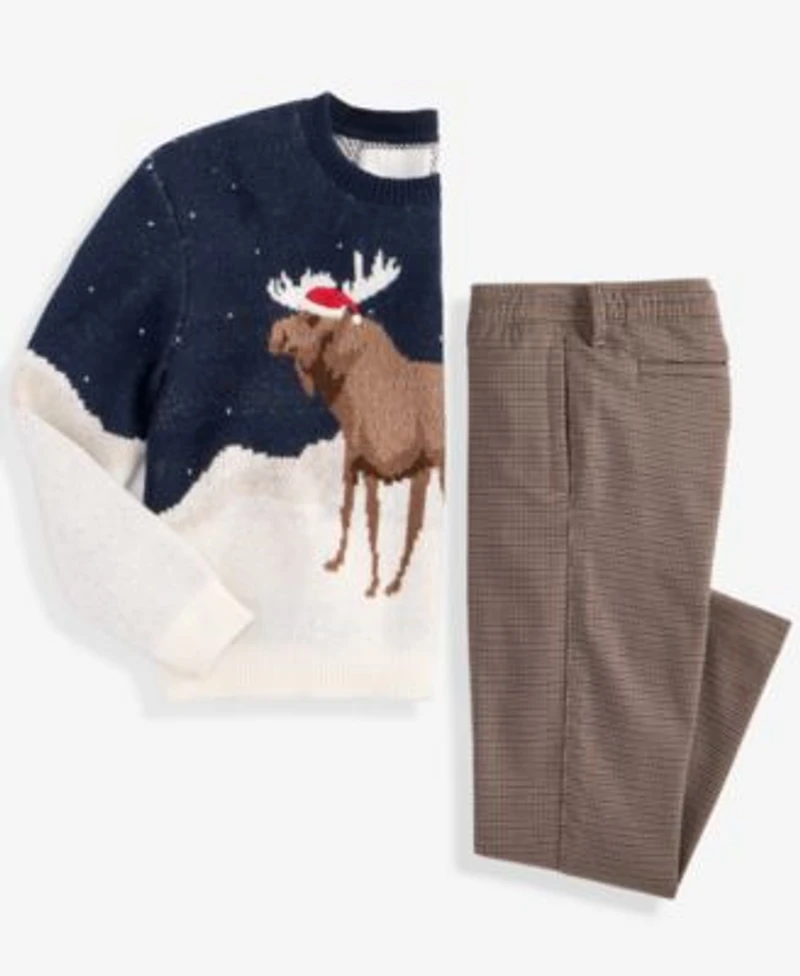 Abercrombie Kids Little Big Boys Moose Sweater Loose Twill Pants