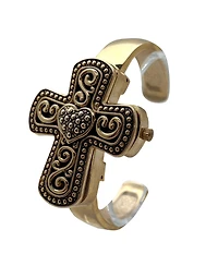 Olivia Pratt Gold Cross Shape Bangle Women Watch