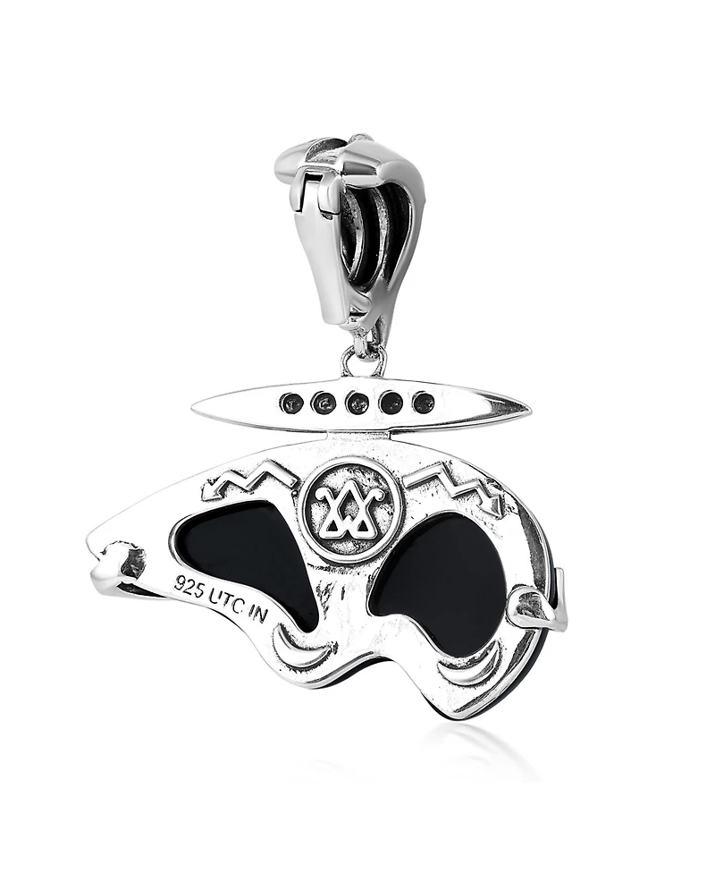American West Jewelry Sterling Silver Black Onyx Bear Pendant Enhancer