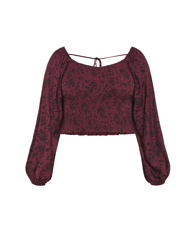 City Chic Plus Abbie Floral Print Top