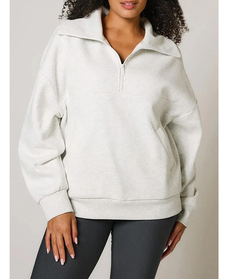 Lovall Women's All Szn Oversized 1/4 Zip Sweatshirt