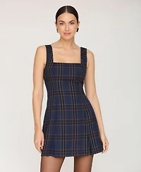 Avec Les Filles Women's Sleeveless Plaid Mini Dress