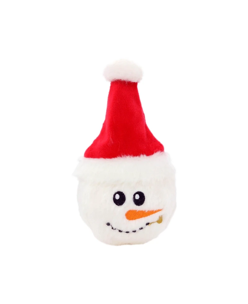 Mighty Small Snowball Santa Hat 2 Pack, Durable Squeaky Dog Toy
