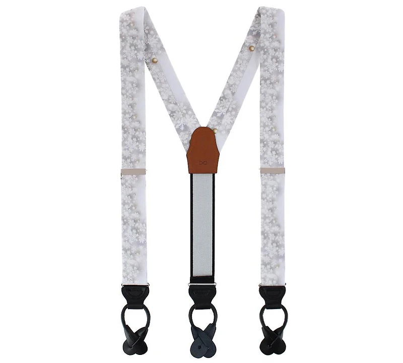 Trafalgar Men's Jack's Frosty Winter Wonderland Silk Button End Suspenders