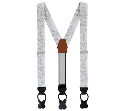 Trafalgar Men's Jack's Frosty Winter Wonderland Silk Button End Suspenders