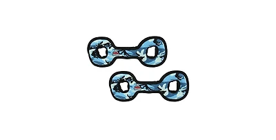 Tuffy Medium Tug-o-War Camo Blue 2 Pack, Durable Plush Squeaky Dog Toy