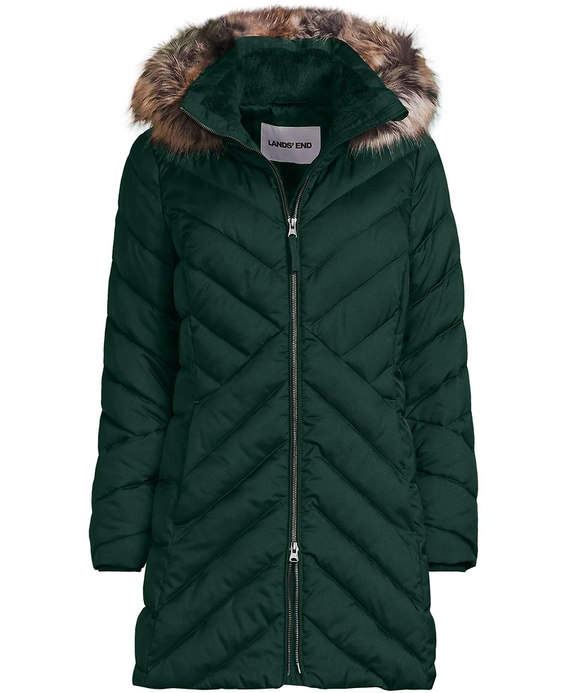 Lands' End Women's Tall Insulated Cozy Fleece Lined Winter Coat