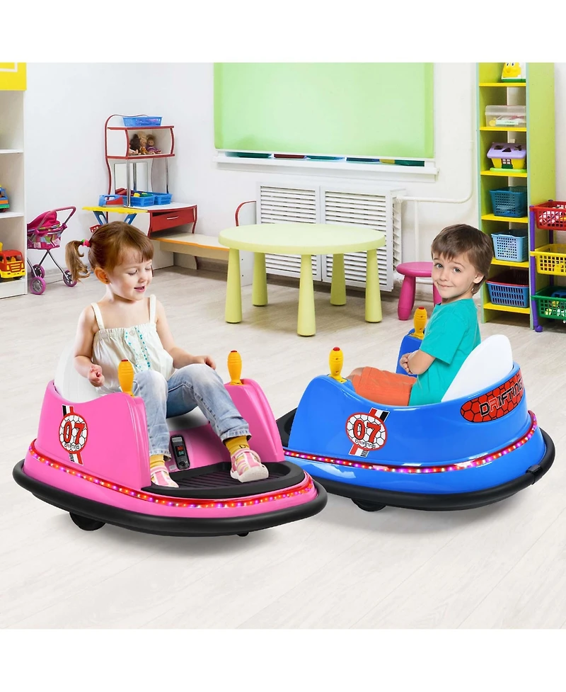 Costway 12V Vehicle 360° Spin Race Toy Kids Ride On Bumper Car with Remote Control