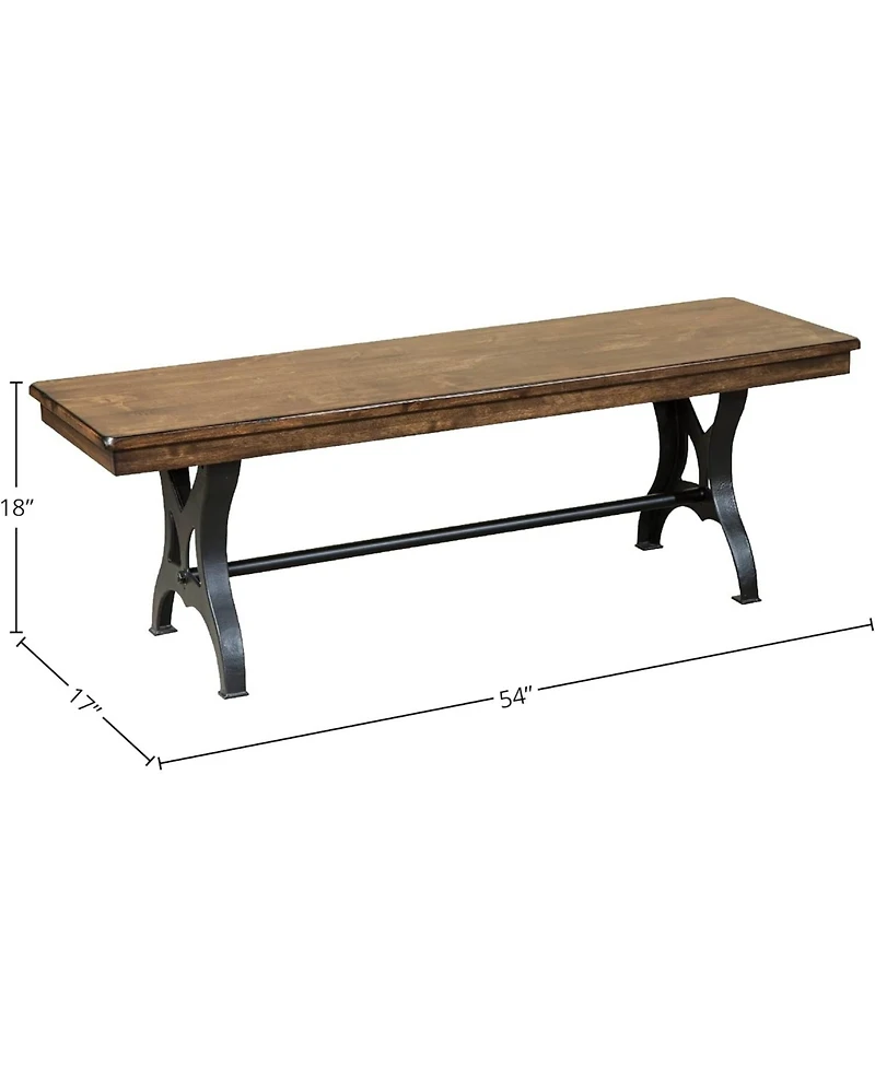 Intercon District Backless Dining Bench with Cast Iron Base