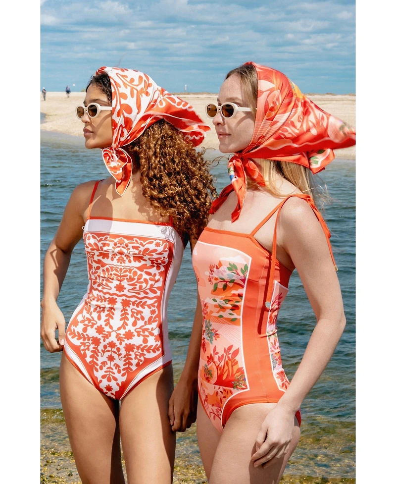 Jessie Zhao New York Women's Crossing Red Reversible One-Piece Swimsuit
