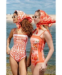Jessie Zhao New York Women's Crossing Red Reversible One-Piece Swimsuit