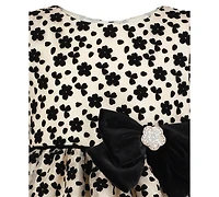 Blueberi Boulevard Baby Girls Round Neck Flocking Dress