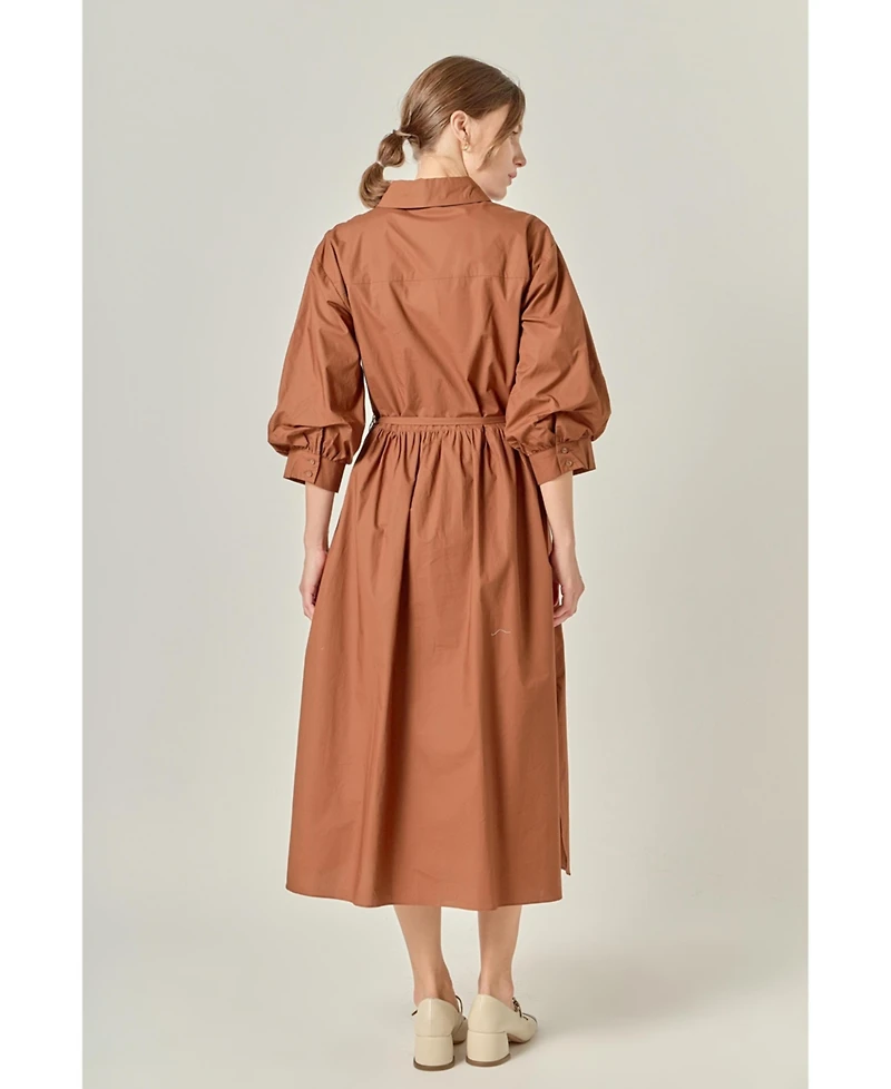 English Factory Women's Flared Shirt Midi Dress