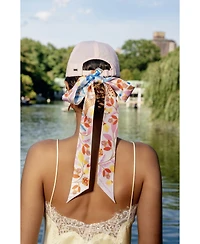 Jessie Zhao New York Silk Skinny Scarf Pink Blossom Jungle