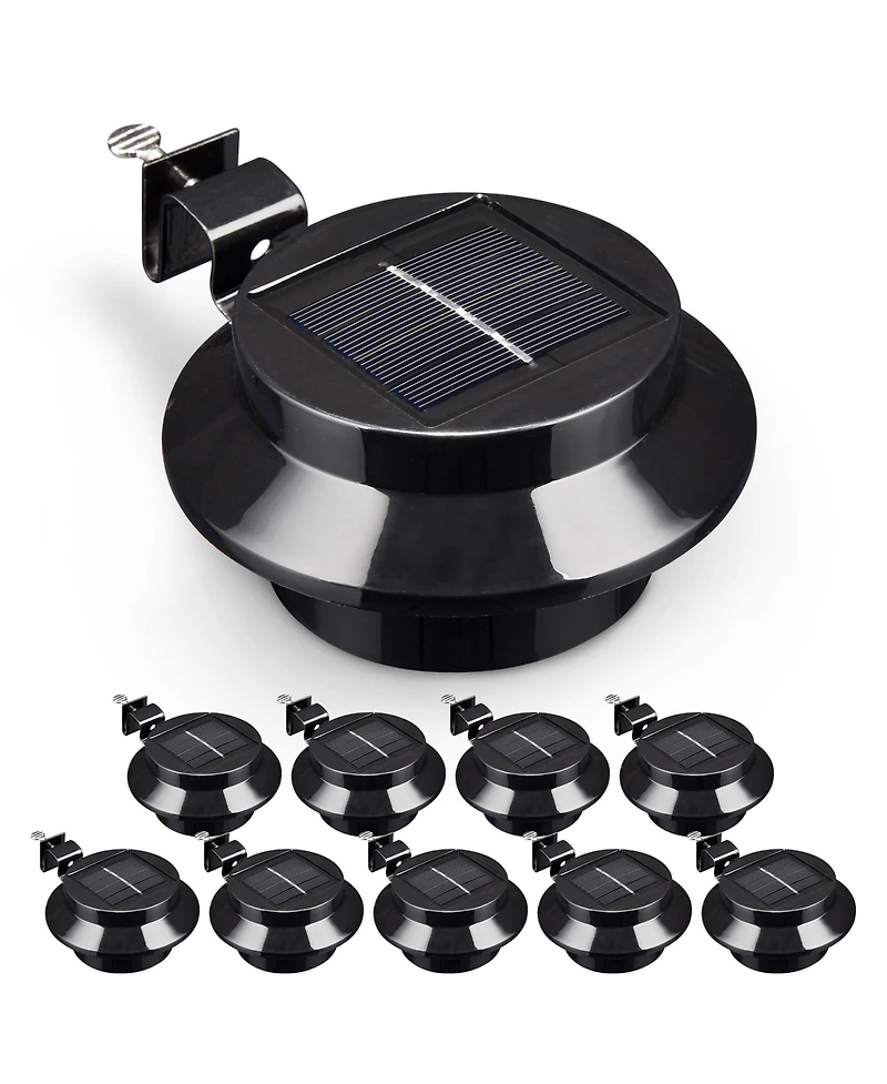 Led Solar Gutter Light Waterproof Outdoor Garden Fence Wall Lights 10 Packs