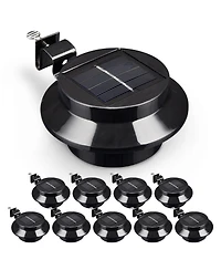 Led Solar Gutter Light Waterproof Outdoor Garden Fence Wall Lights 10 Packs