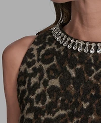 Bcbg Women's Rhinestone Collar Halter Neck Dress