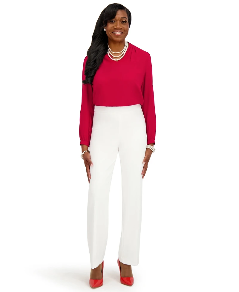 Kasper Women's Long Sleeves V-Neck Top