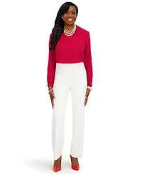 Kasper Women's Long Sleeves V-Neck Top