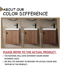 Streamdale 18.5" Wall-Mount Vanity, Resin Sink, Soft Close, Walnut