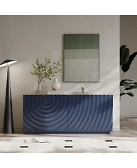 Streamdale FurnitureNavy Blue Buffet Cabinet with 4 Doors, 59" Sideboard