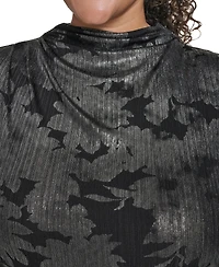 Calvin Klein Plus Novelty Printed Ruched Top