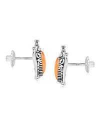 American West Jewelry Sterling Silver Orange Spiny Oyster Butterfly Stud Earrings