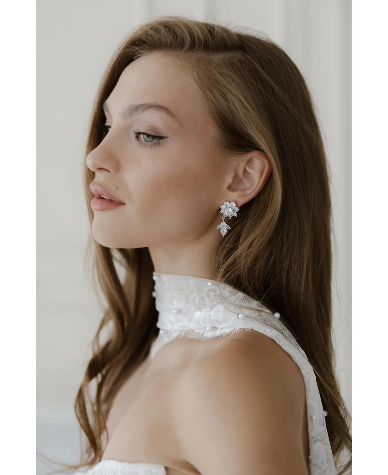 Untamed Petals Whisper Crystal Drop Earrings