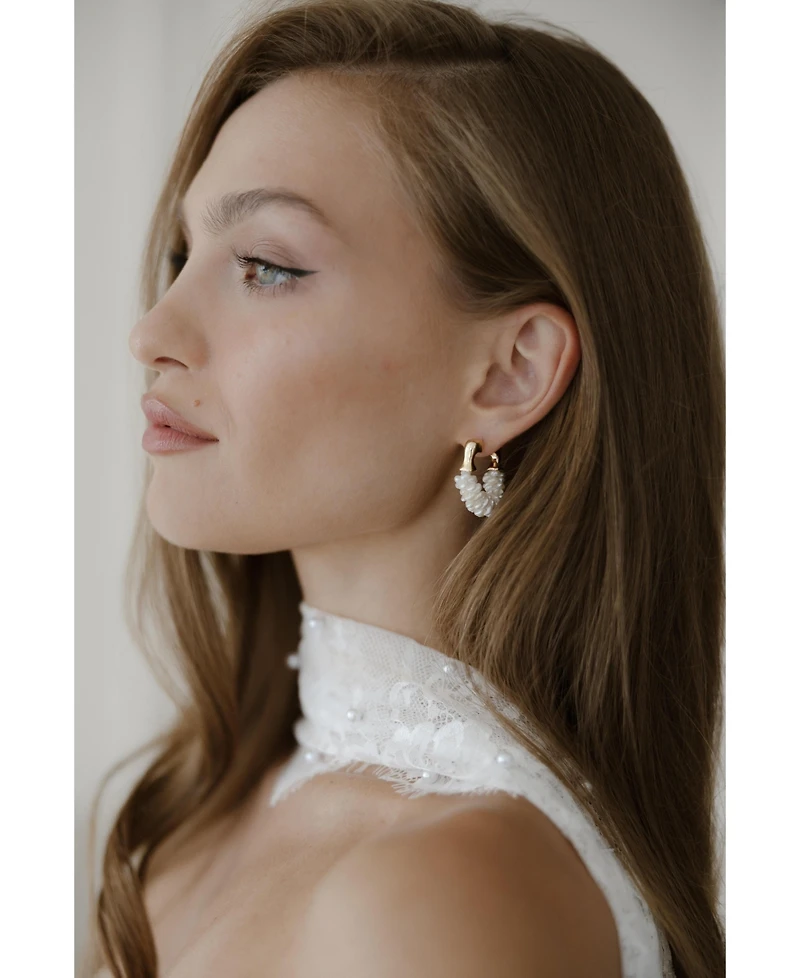 Untamed Petals Chateau Pearl Hoops