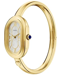Fossil Women's Sloan Three-Hand Gold-Tone Stainless Steel Bangle Watch, 25mm