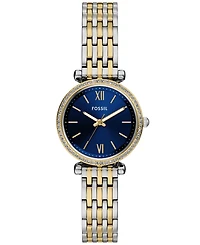 Fossil Women's Carlie Three-Hand Two-Tone Stainless Steel Watch
