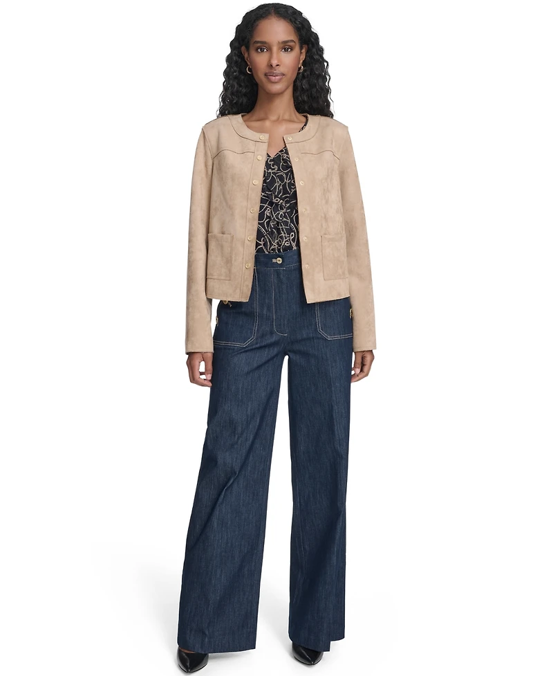 Tommy Hilfiger Women's Long Sleeve Snap Front Jacket