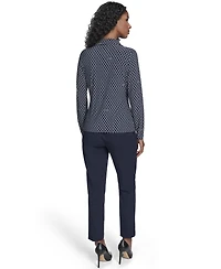 Tommy Hilfiger Women's Long Sleeve Clover Button-Up Top