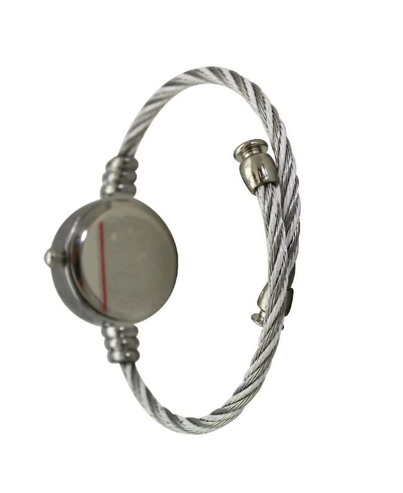 Olivia Pratt Silver Petite Twisted Bangle Bracelet Watch
